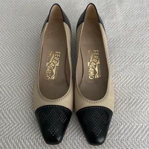 “Spectator” Salvatore Ferragamo 1 1/2 inch heels.